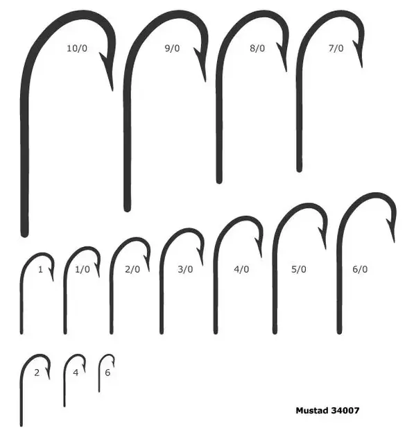 Mustad 34007 O`shaughnessy # 8/0 Rostfri krok 